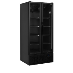 Vitrine réfrigérée noire FS890H BLACK - 2 portes - Finition contemporaine en aluminium noir