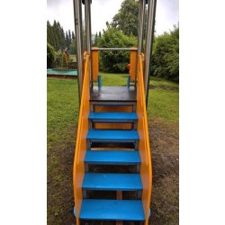 Toboggan avec bac à sable inférieur - Acier inoxydable et PEHD - Référence BT12013 - Conforme EN1176