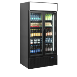 Vitrine réfrigérée noire - 2 portes - Finition contemporaine - FSC1000H BLACK