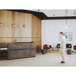 Banque d'accueil fonctionnelle et lumineuse - ATLAS - Design épuré avec éclairage LED et configurations modulables