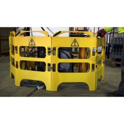 Barrière de chantier rigides pliables 4 pans - panneaux enclenchés 750 mm x 1000 mm - haute visibilité