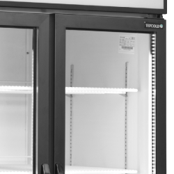 Vitrine réfrigérée FSC - 2 ou 3 portes avec caisson lumineux - Finition blanc ou noir - Réf : FSC891H