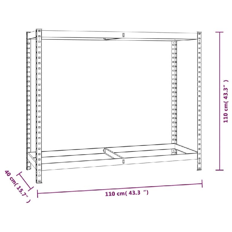 Vidaxl porte-pneus à 2 niveaux 4 pcs argenté 110x40x110 cm acier 3154231_7