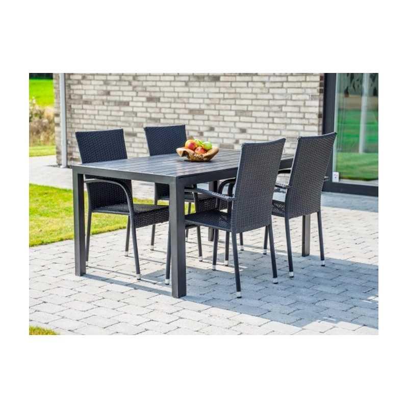 Chaise de jardin margarita rotin synthétique noir – MTF – empilable – 3exn0028_7