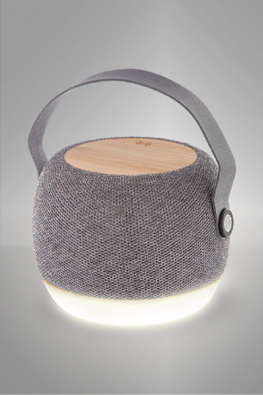 Enceinte Bluetooth - Boîtier ABS recyclé - Tissu RPET - LED - Chargeur sans fil bambou 15W - Batterie 1200 mAh_7