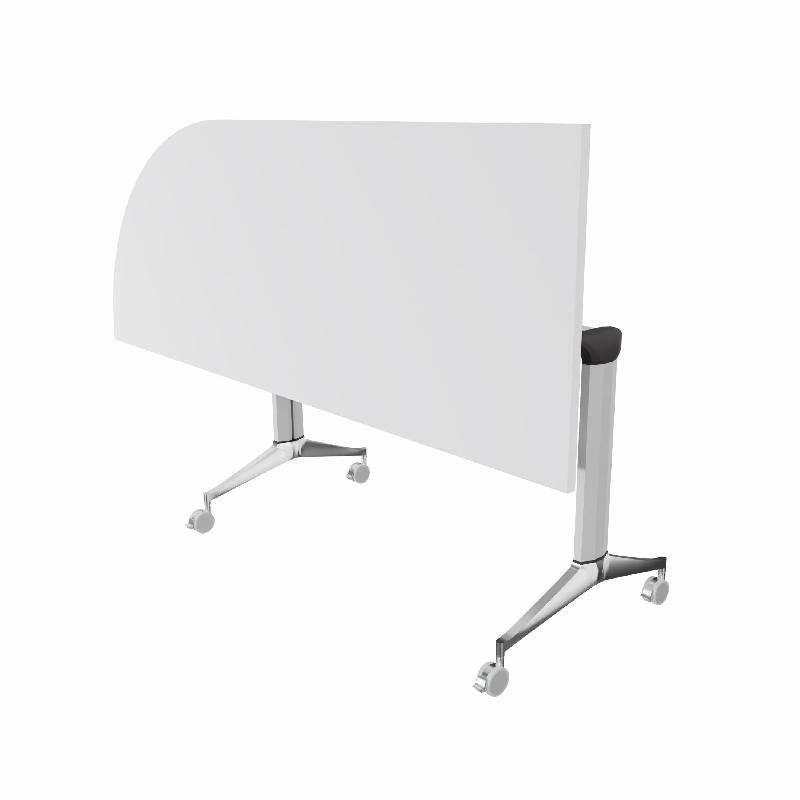 Table de réunion NET, plateau abattant avec retour - Mobel Linea - Alu, Blanc, Gauche_7