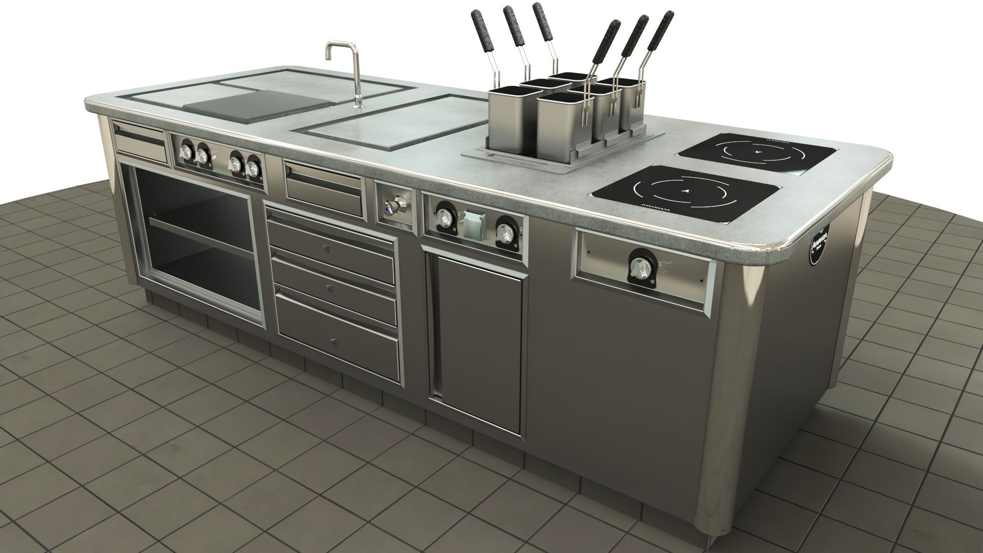 Fourneau professionnel sur mesure 100% électrique - éléments de cuisson et finitions personnalisables_7