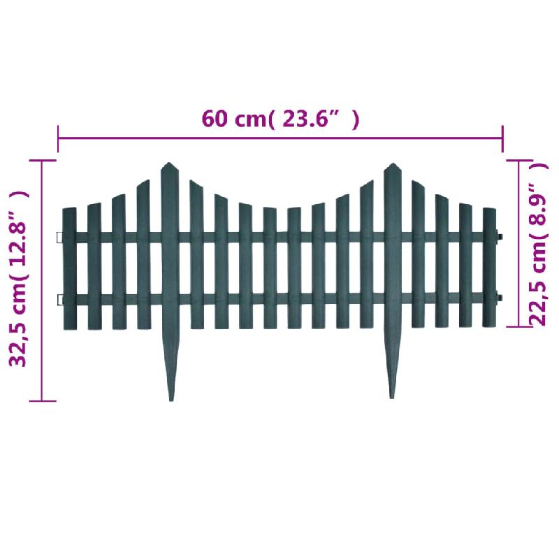 Vidaxl bordures de pelouse 17 pcs 10 m vert 41229_7