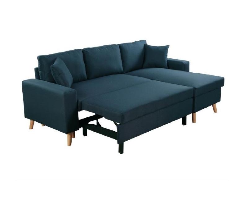 Canapé d'angle réversible convertible ARKO - méridienne avec coffre - bleu canard - 140x190 cm_7