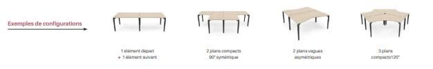 Bureau design fixe et classique pour open space - Gamme PARIS avec piètement métallique triangulaire et plateau mélaminé 25 mm_7