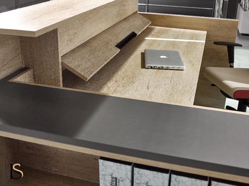 Banque d'accueil Avant avec étagère - Ofitres - 157, Droite, Non_7