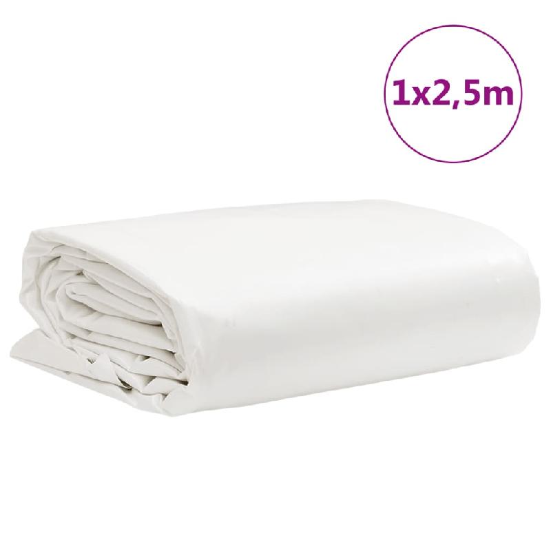 Vidaxl bâche blanc 1x2,5 m 650 g/m² 156196_7