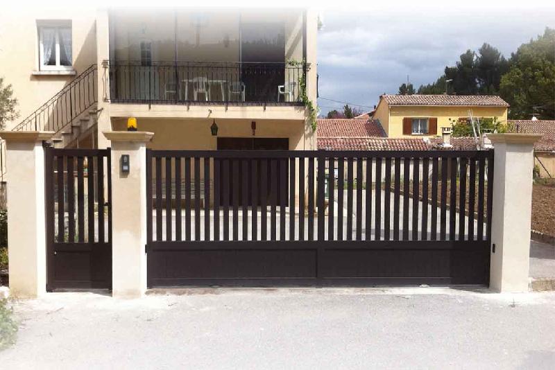 Portail coulissant semi barreaudé - 5500 / 1300_7