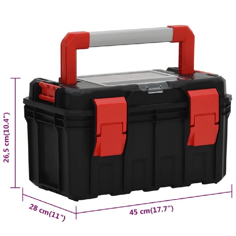 Vidaxl boîte à outils noir et rouge 45x28x26,5 cm 152099_7