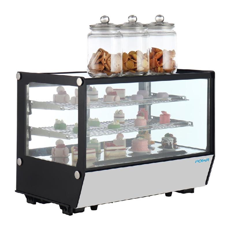Vitrine de comptoir positive Série G carrée noire 160L - Polar - PG004_7