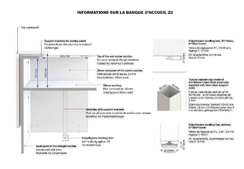Banque d'accueil Z2 cuir haut de gamme - Officity - 206, Eucalyptus, Cuir brun_7