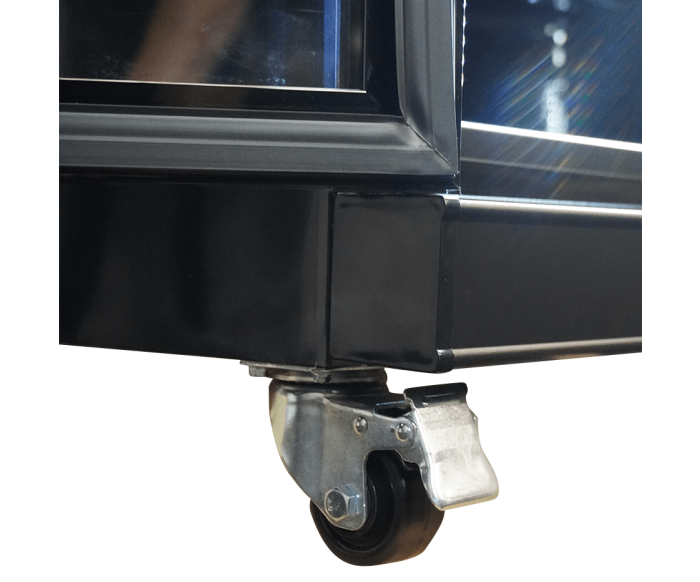 Vitrine réfrigérée murale 3 portes en noire intégral sur roulettes_7