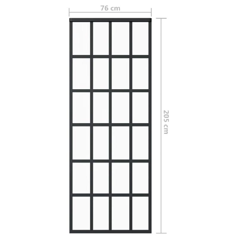 Vidaxl porte coulissante et quincaillerie verre esg/aluminium 76x205cm 3081963_7