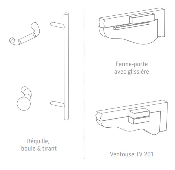 Porte simple sur-mesure anti-effraction CR4 avec pare-balles FB7, pleine ou vitrée - Metal Quartz_7