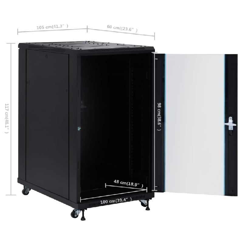 Vidaxl coffret de réseau pieds pivotants 22u 19