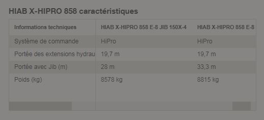 Grue auxiliaire X-hipro 858 conçue pour les professionnels exigeants