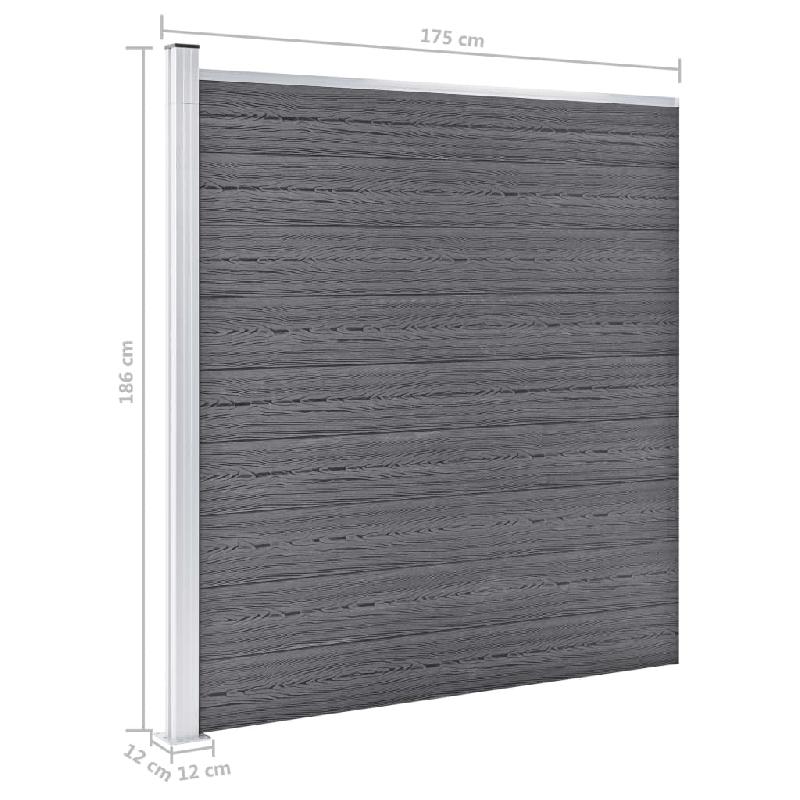 Vidaxl clôture de jardin wpc 175x186 cm gris 49069_7