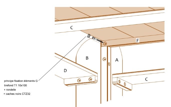 Table Elite Rectangulaire - Réf: ER240 - Piétement et Bancs en Bois - 2.42m x 1.42m x 0,75m - 150kg_7