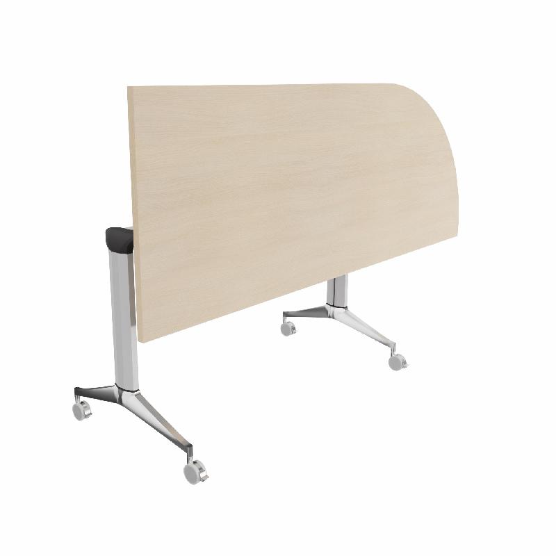 Table de réunion NET, plateau abattant avec retour - Mobel Linea - Alu, Chêne moyen , Droite_7