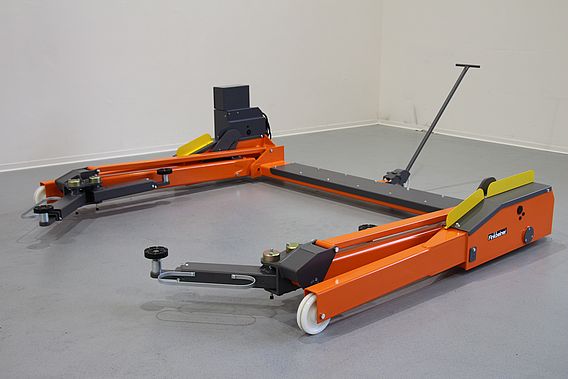 Pont élévateur mobile avec revêtement en poudre orange et gris
