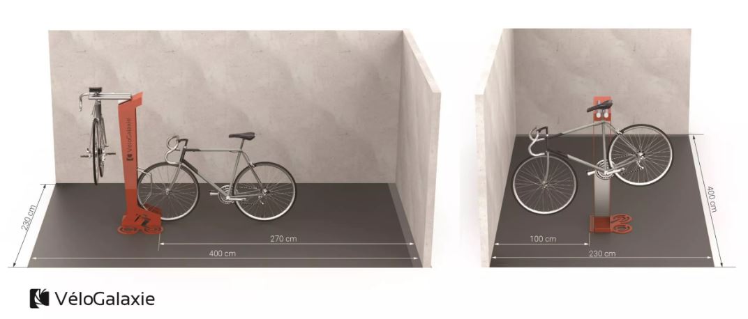 Borne de gonflage & réparation vélo tout en un  avec cale roue intégré - 2 vélos_7