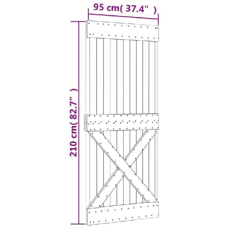 Vidaxl porte narvik 95x210 cm bois massif de pin 154446_7