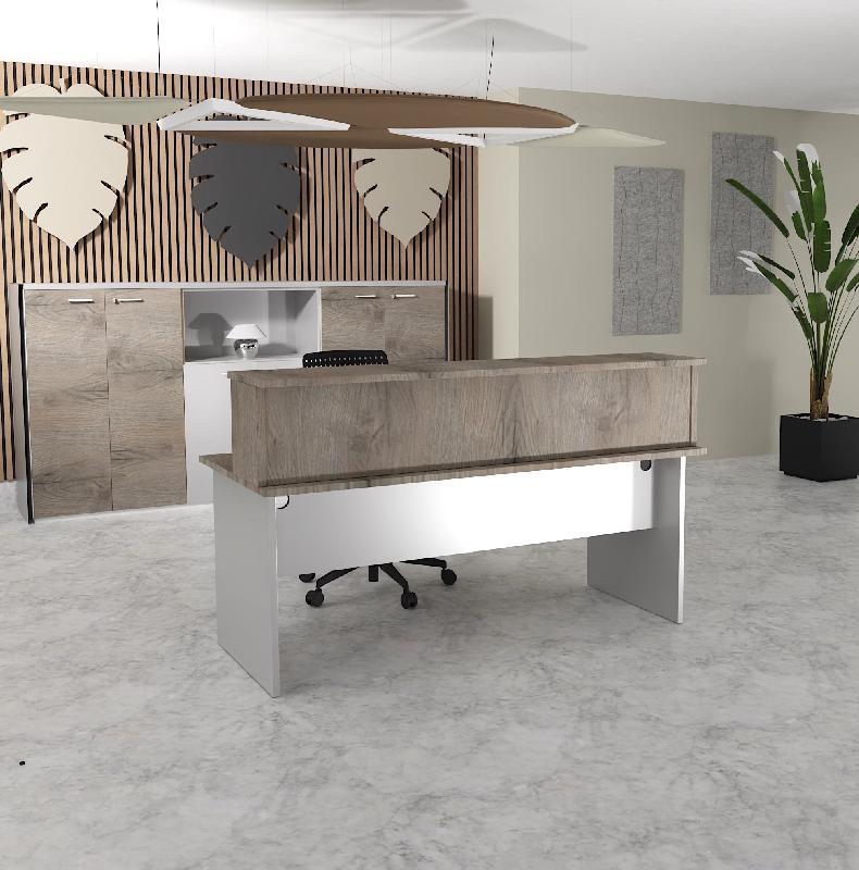Bureau d'accueil Tono - Mobel Linea. - 120, Alu, Chêne grisé_7