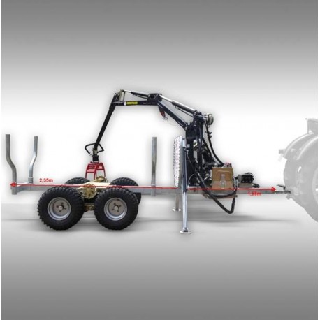 Grue treuil sur remorque 4 X 4  porte grumes Jansen_7
