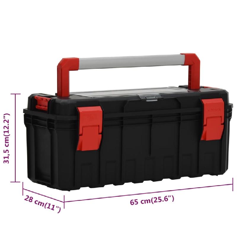 Vidaxl boîte à outils noir et rouge 65x28x31,5 cm 152101_7