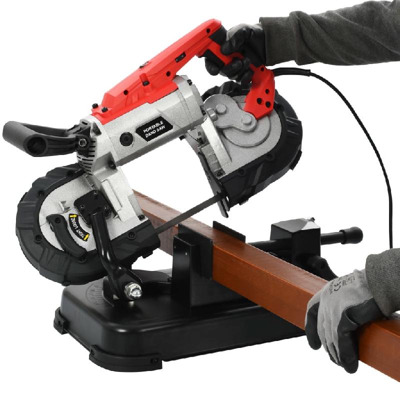 Vidaxl scie à ruban avec base et mallette portable acier 143387_7