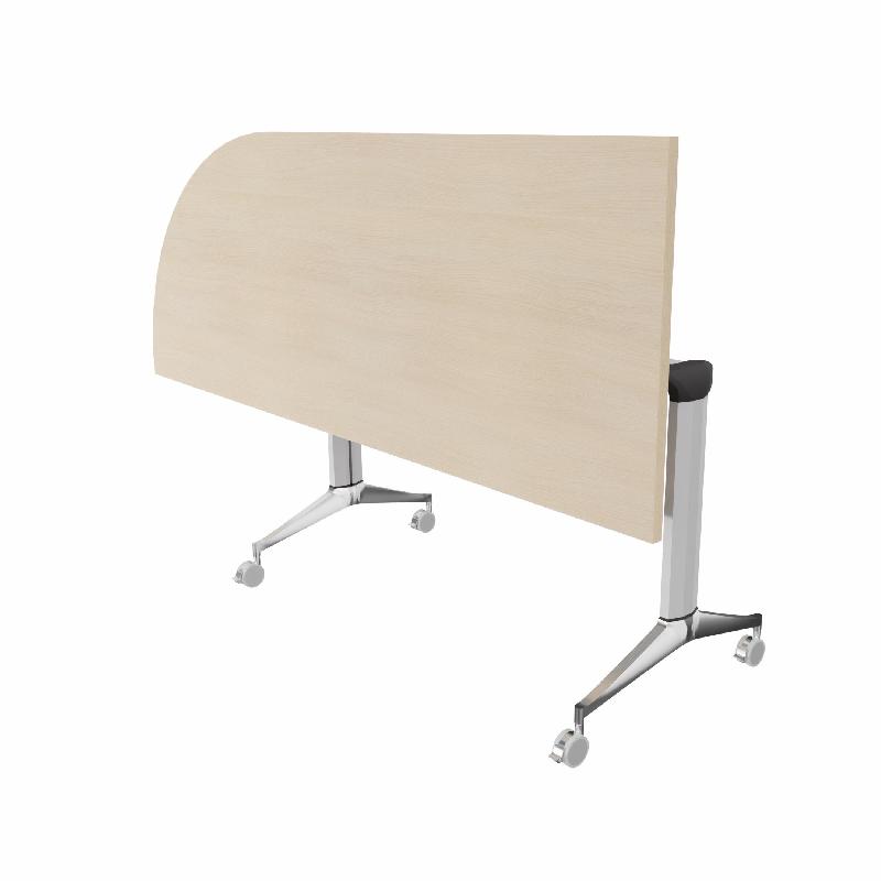 Table de réunion NET, plateau abattant avec retour - Mobel Linea - Alu, Chêne moyen , Gauche_7