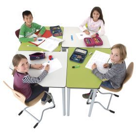 Table scolaire modulable EWT.5-79 – Table pentagonale pour classe flexible – Plateau particules fines_7