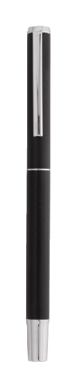 Parure stylos - aluminium recyclé - roller et stylo à bille - avec étui boîte cadeau en papier noir - encre bleue_7