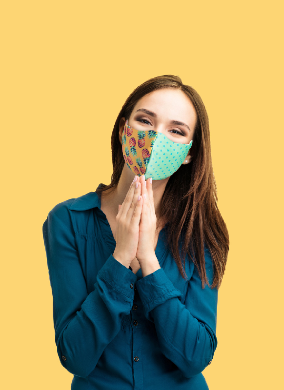 Masque facial personnalisé - lavable, réutilisable, taille adulte, impression sublimation - 2 couches polyester et coton_7