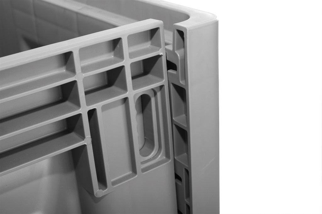 Caisse palette pliable en plastique - 120 x 100 cm - Hauteur 80 à 125 cm - Capacité 681 à 1174 litres - Fond et parois pleins ou ajourés_8