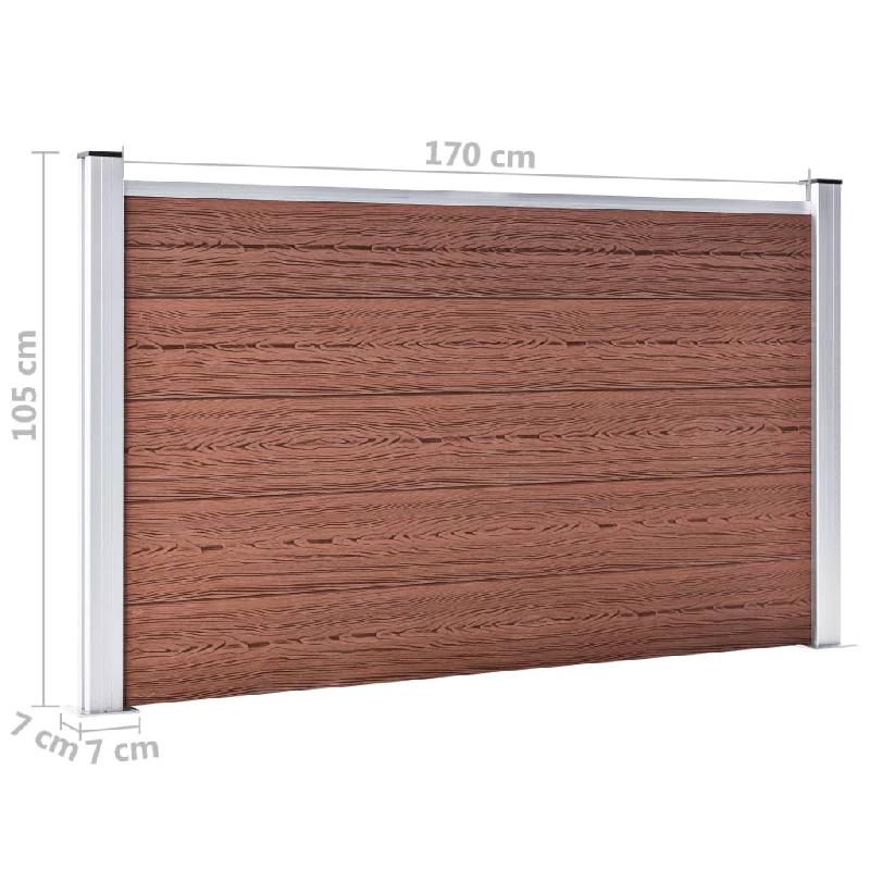 Vidaxl clôture de jardin wpc 180x105 cm marron 49072_7