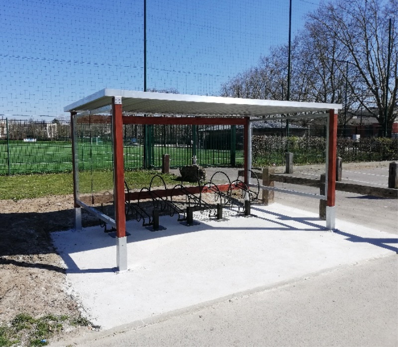 Abri 2 roues à toit plat en bac acier nervuré pour tous types de parkings ou d'espaces publics - MIGA_7