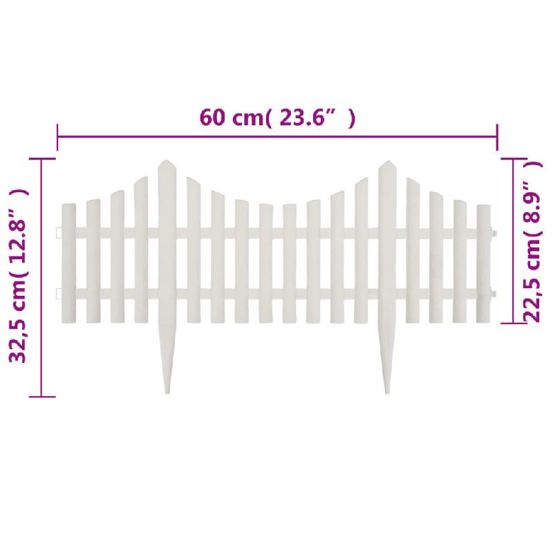 Vidaxl bordure de pelouse blanc 17 pcs / 10 m 41227_7