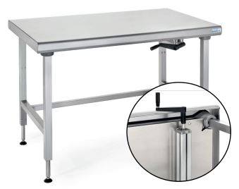 Table ergonomique en inox avec options personnalisables