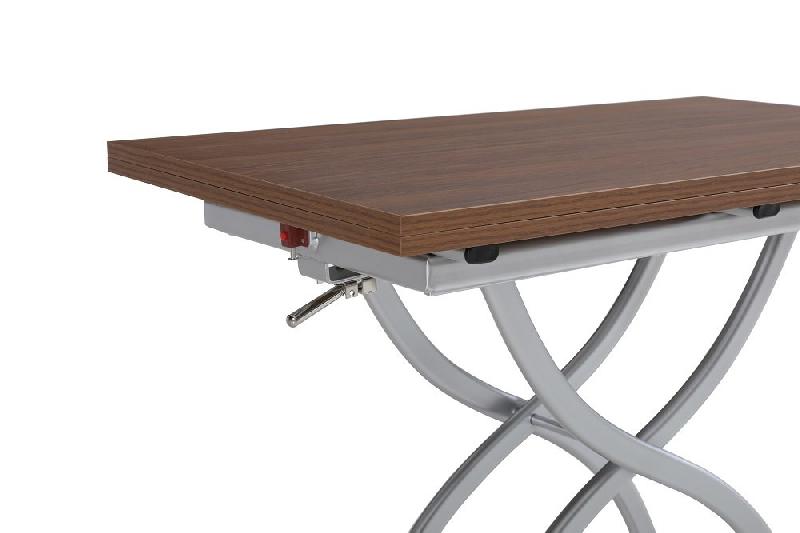 Table relevable extensible HIRONDELLE compacte finition noyer 100 x 57/114 cm_7