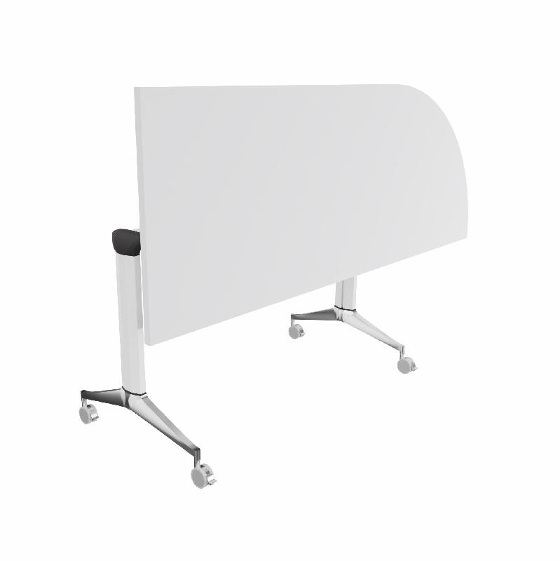 Table de réunion NET, plateau abattant avec retour - Mobel Linea - Blanc, Blanc, Droite_7