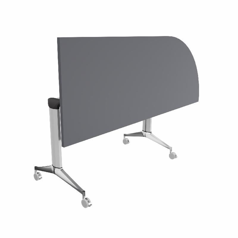 Table de réunion NET, plateau abattant avec retour - Mobel Linea - Alu, Anthracite, Droite_7