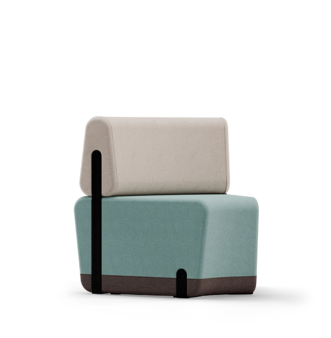 Canapé scolaire modulaire incurvé avec dossier - Base disponible en 3 couleurs - Kalin Curved Complete_7