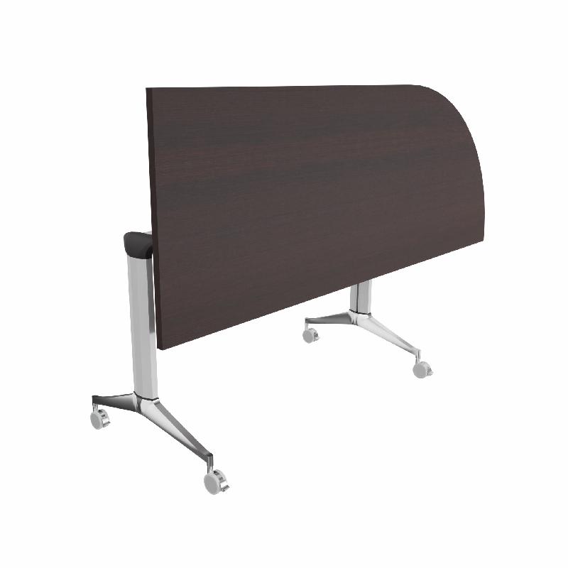 Table de réunion NET, plateau abattant avec retour - Mobel Linea - Alu, Wenge, Droite_7