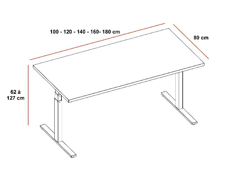 Bureau rectangulaire électrique réglable en hauteur - Quadrifoglio - Non, Oui, 140_7